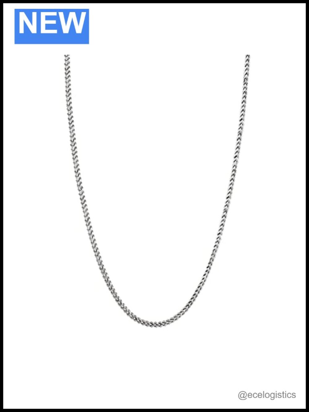 Savlano 925 Sterling Silver Rhodium Plated 1.5mm Franco Square Box Chain